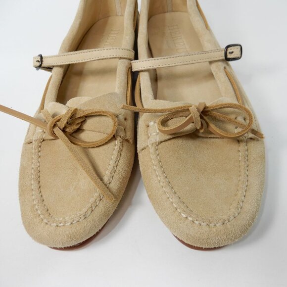 HEREU Lorea Moc Toe Lorea Mary Jane Loafers Size 10.5 41 Beige Suede NEW $470 - Picture 10 of 12